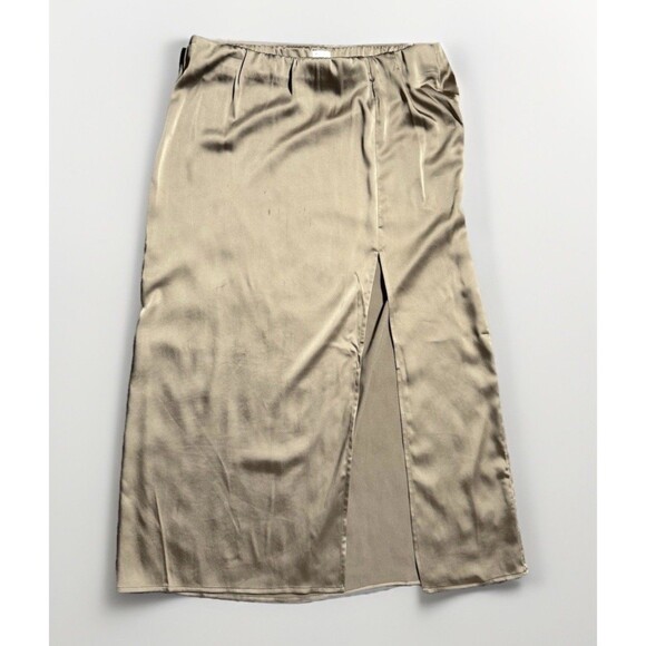 A New Day Target Women Satin Midi Skirt Gold Holiday Party Cocktail Size Large - Picture 4 of 7